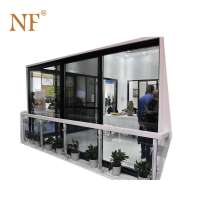 3 Tracks 4 panels patio aluminum sliding door with fly screen