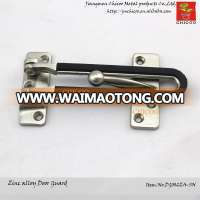 Zinc alloy satin nickel door guard with Black rubber Security Buckle Door Guard Bolt ,door Lock Safety