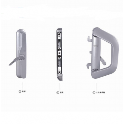 aluminum Sliding lock door handle With Key